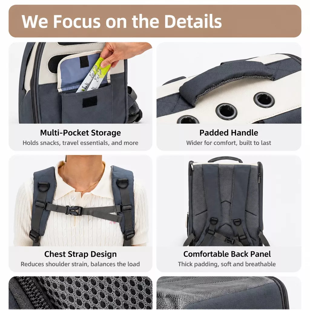 Large Pet Carrier Backpack for Cats and Dogs