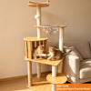 Multi-Level Solid Wood Cat Tree with Scratching Post