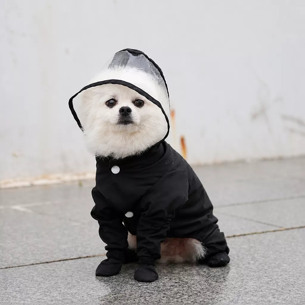 Waterproof Full-Coverage Raincoat with Leg Coverage for Small Dogs