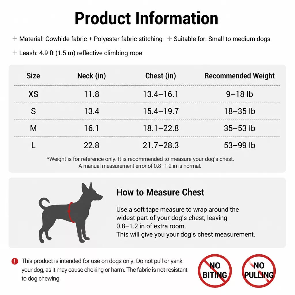 Nylon Vest-Style Dog Harness for Small to Medium Dogs