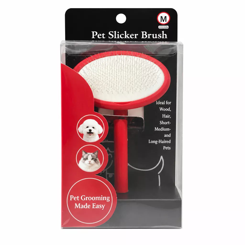 Cushioned Soft-Pin Slicker Brush for Dogs and Cats