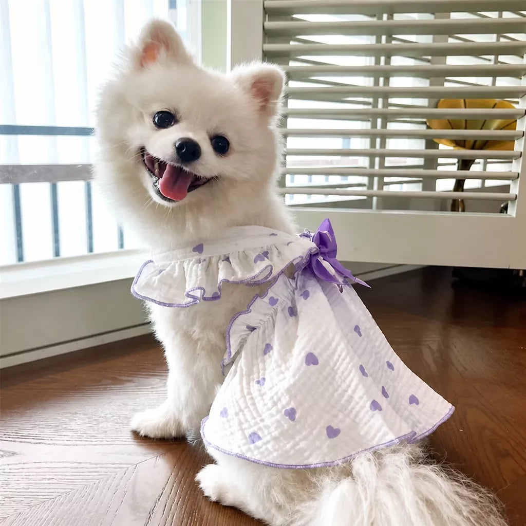 Lightweight Cotton Pet Dress for Small Dogs and Cats