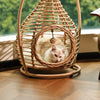 Hanging Rattan Pet Basket Bed for Pets Up to 22 lb