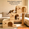 Multi-Level Solid Wood Cat Tree with Scratching Post