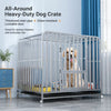 Indoor Iron Dog Crate with Tray and Locking Casters