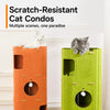 Multi-Tier Felt Cat Tower with Enclosed Hideaway and Scratcher
