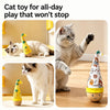 Beechwood Cat Wobble Toy with Feather and Twist Designs