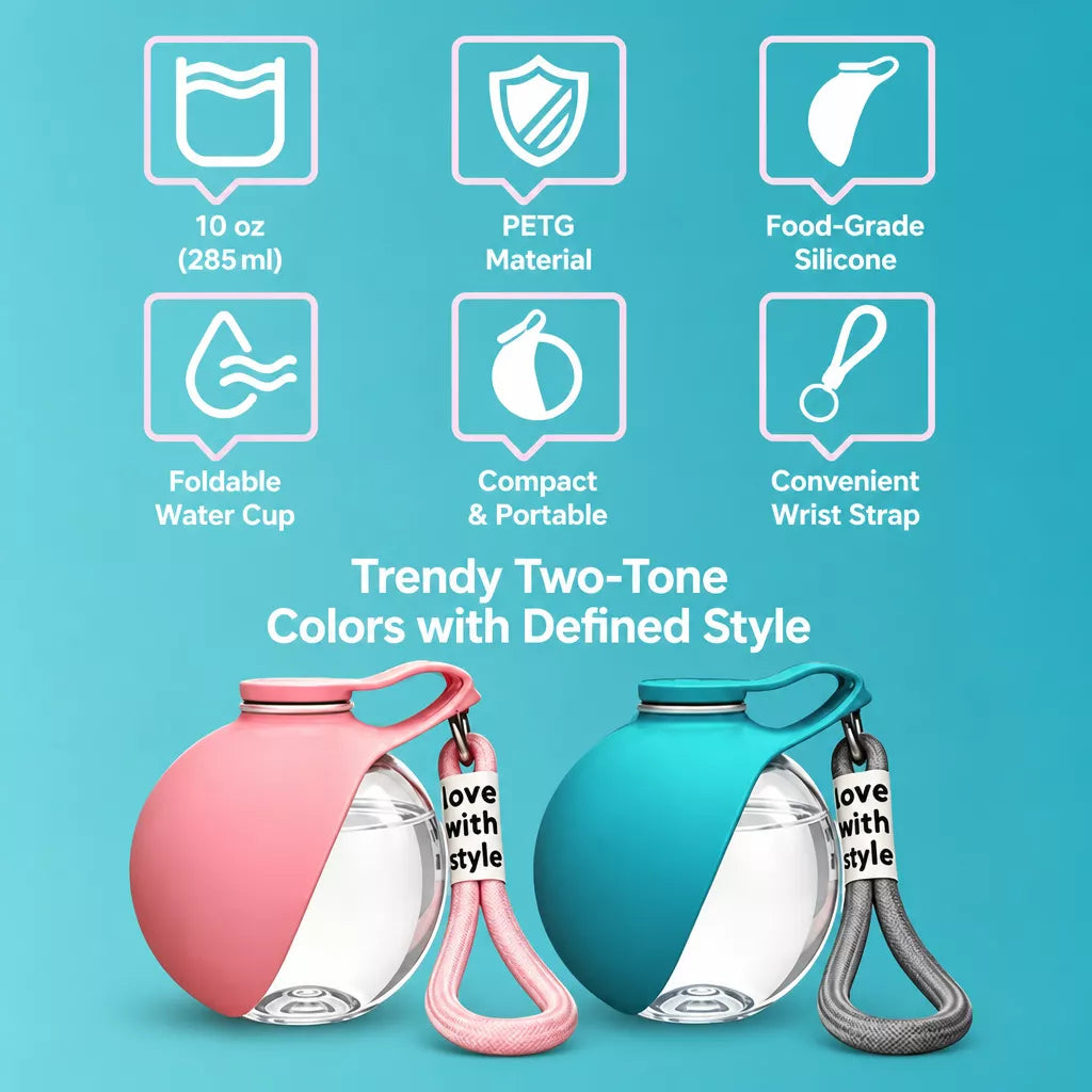 Portable Foldable Dog Water Bottle for Walks and Travel