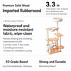 Rubberwood Cat Tree with Hideaway and Climbing Platform