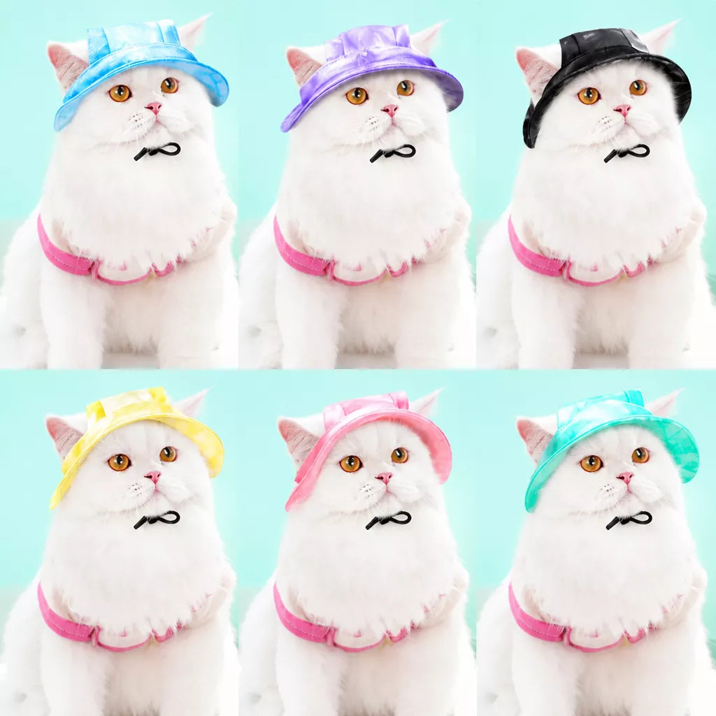 Adjustable Cotton Pet Bucket Hat with Ear Openings