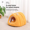 Semi-Enclosed Winter Cat Bed with Slipper-Style Tunnel