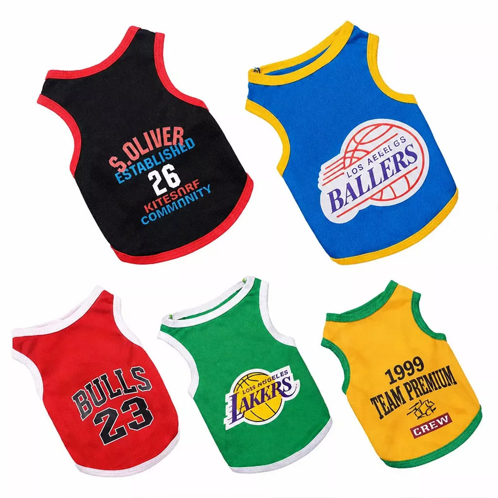 Pet Basketball Jersey for Dogs & Cats