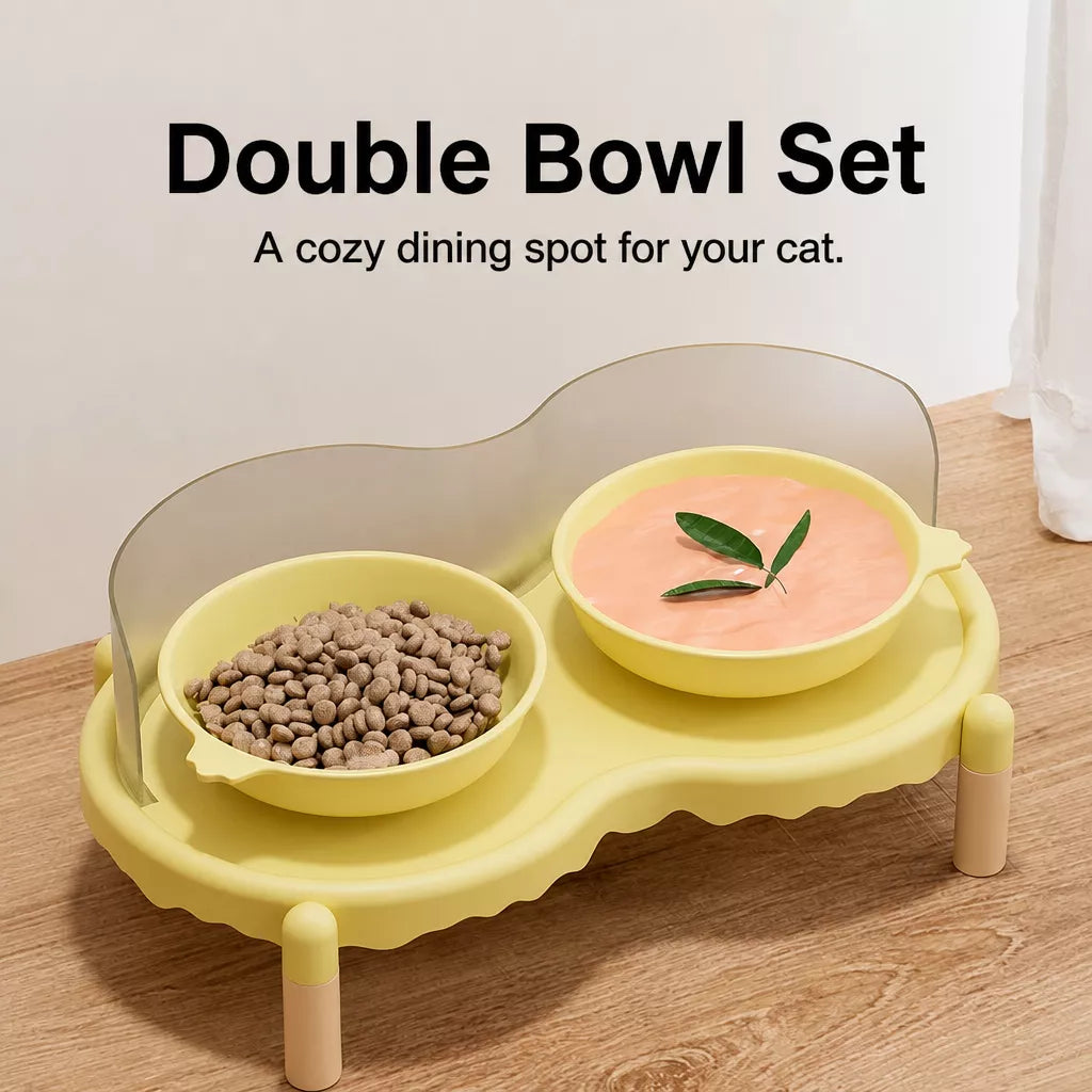 Elevated Ceramic Pet Bowl Stand for Cats and Dogs
