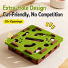 Plush Square Cat Toy with Three Bells