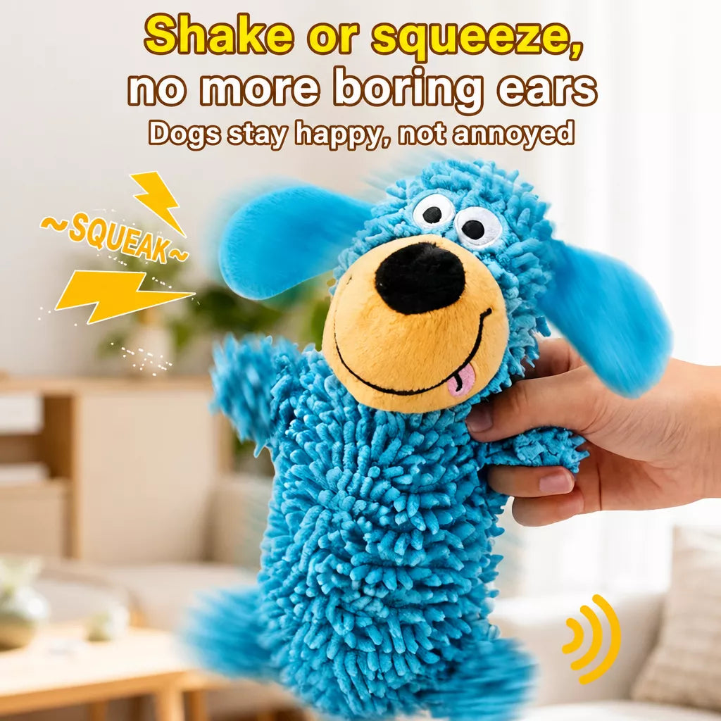 Squeaky Fleece Mop Dog Toy