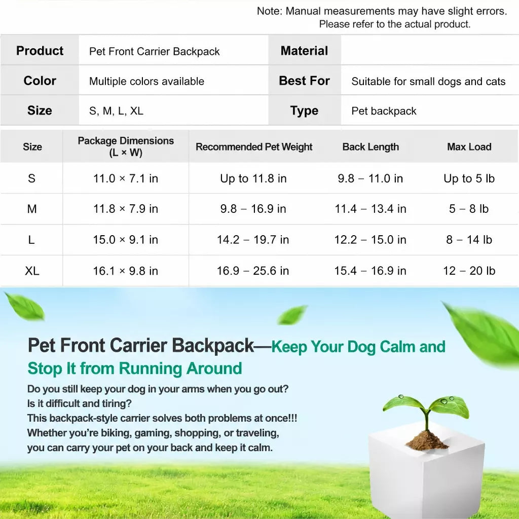 Mesh Pet Carrier Backpack for Cats and Small Dogs