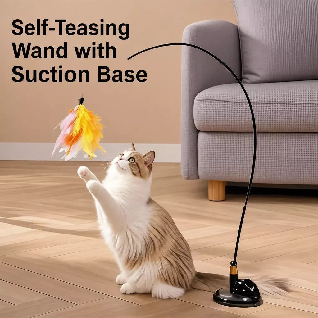 Suction Cup Cat Teaser Wand Toy