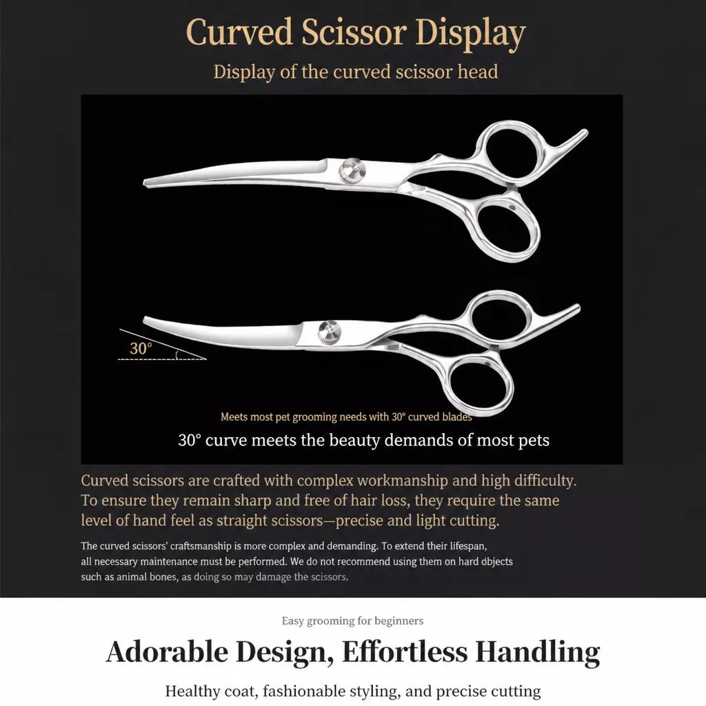 Stainless Steel Pet Grooming Scissors & Comb Set