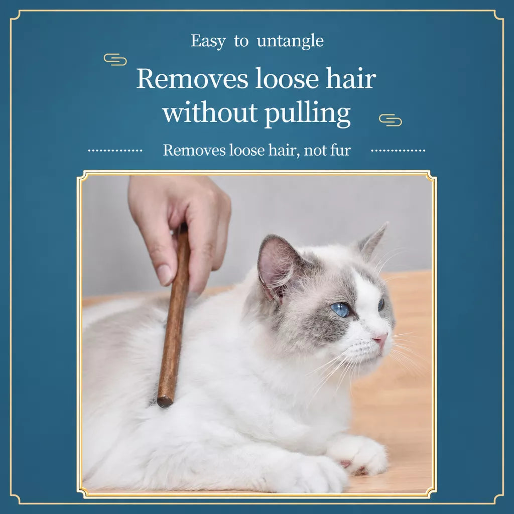 Wooden Cat Grooming Comb for Detangling and Loose Hair