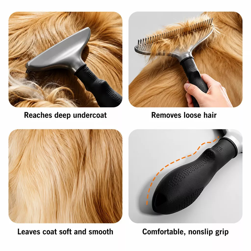 Detangling Rake Comb for Long-Haired Cats and Medium to Large Dogs
