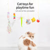 Hanging Feather Cat Teaser Toy with Elastic Wand