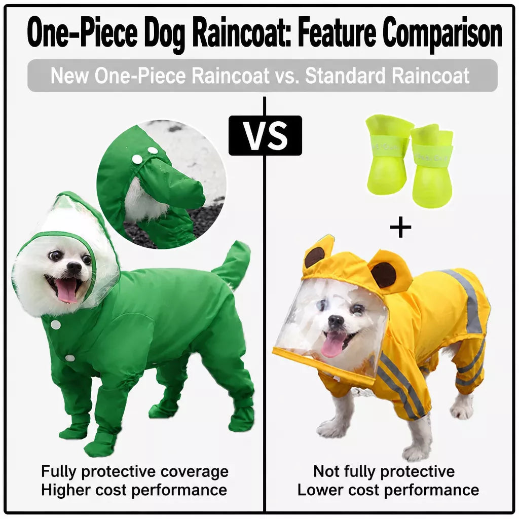 Four-Leg Waterproof Raincoat for Small Dogs