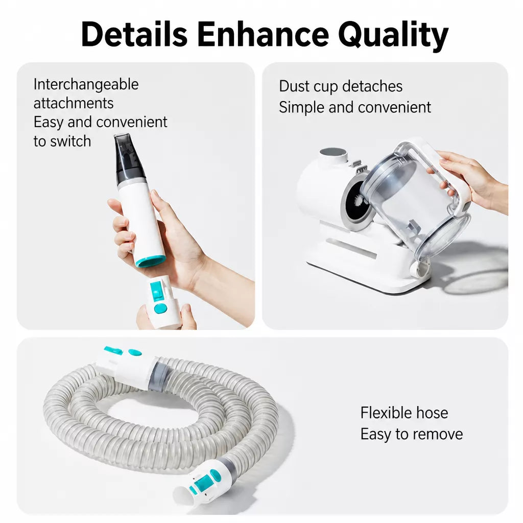 7-in-1 Pet Grooming Vacuum Clipper
