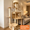 Multi-Level Solid Wood Cat Tree with Scratching Post