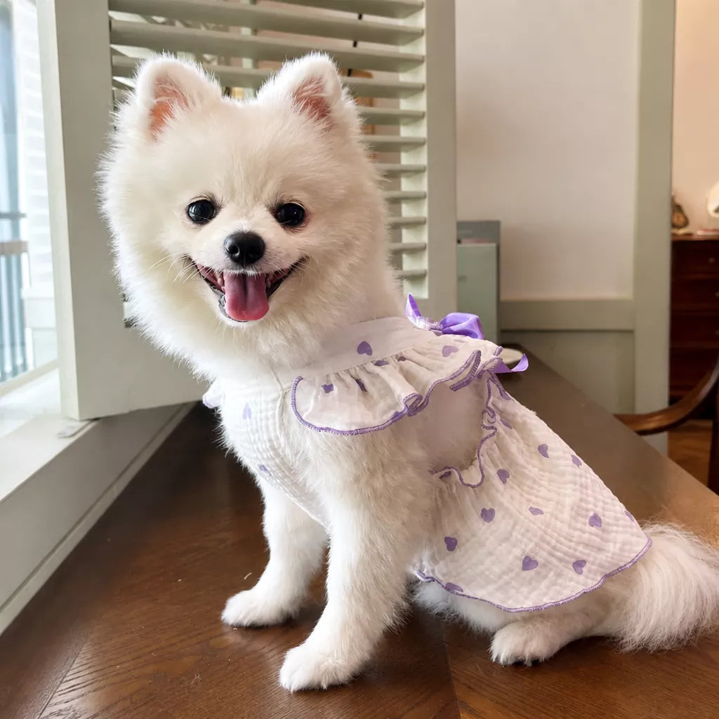 Lightweight Cotton Pet Dress for Small Dogs and Cats