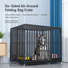 Indoor Iron Dog Crate with Tray and Locking Casters