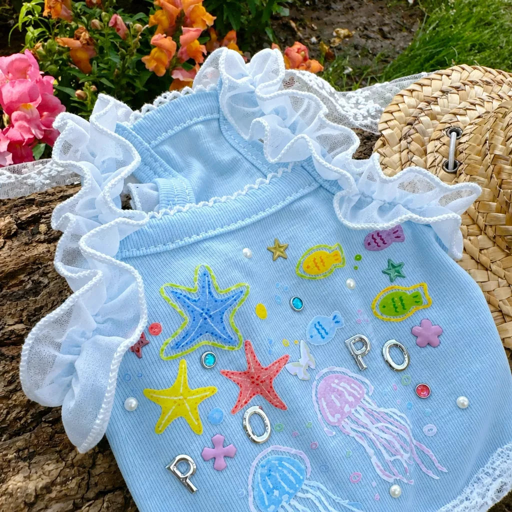 Ocean-Inspired Warm-Weather Tank Top for Cats and Dogs