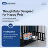 Indoor Iron Dog Crate with Tray and Locking Casters