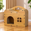 Corrugated Cardboard Cat Scratcher House with Hideaway