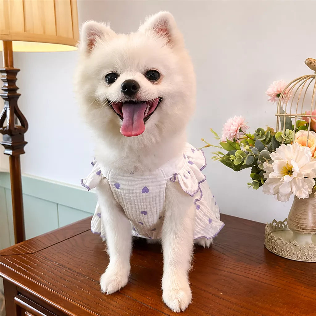 Lightweight Cotton Pet Dress for Small Dogs and Cats