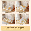 Indoor Pet Playpen with Door and Top