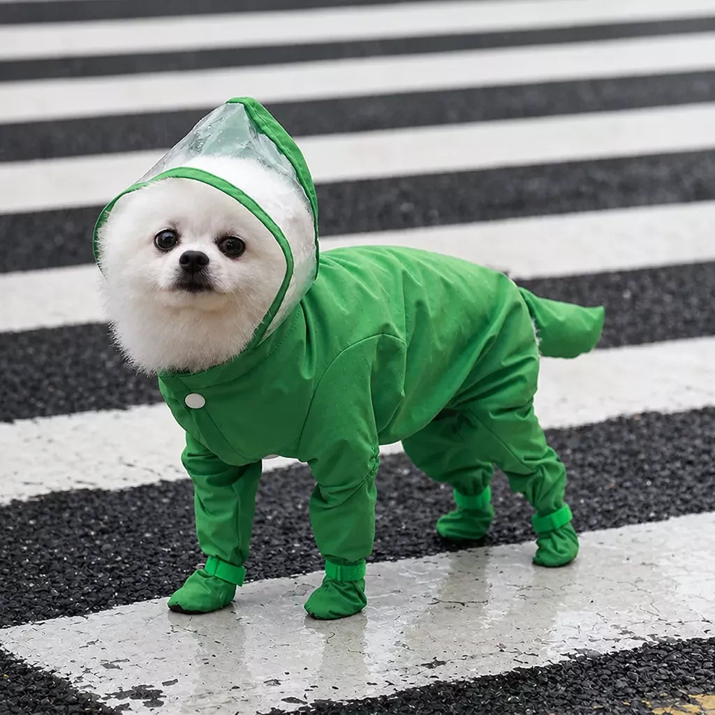 Four-Leg Waterproof Raincoat for Small Dogs