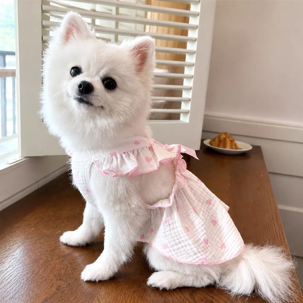 Lightweight Cotton Pet Dress for Small Dogs and Cats