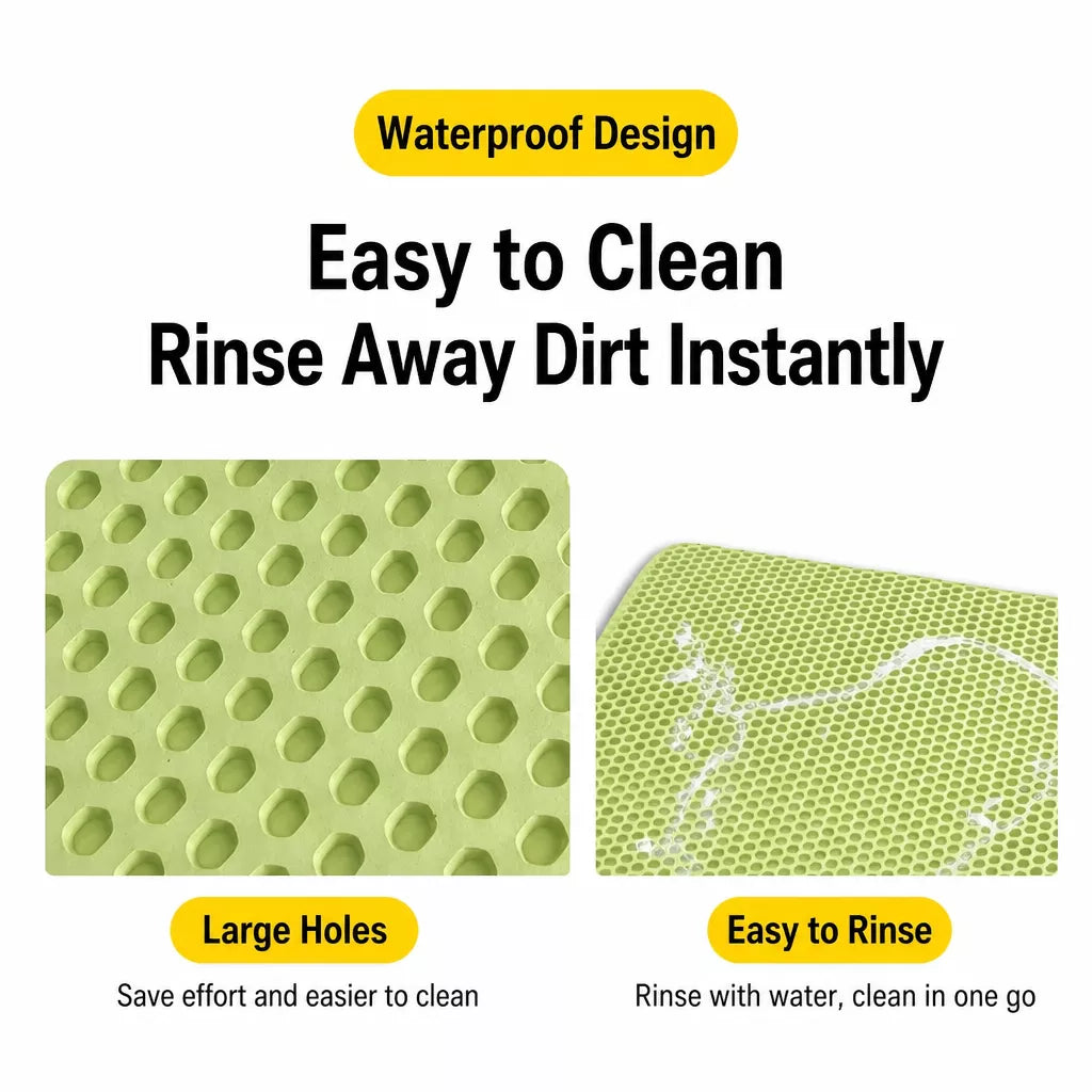 Double-Layer Cat Litter Mat with Cut-to-Fit Design