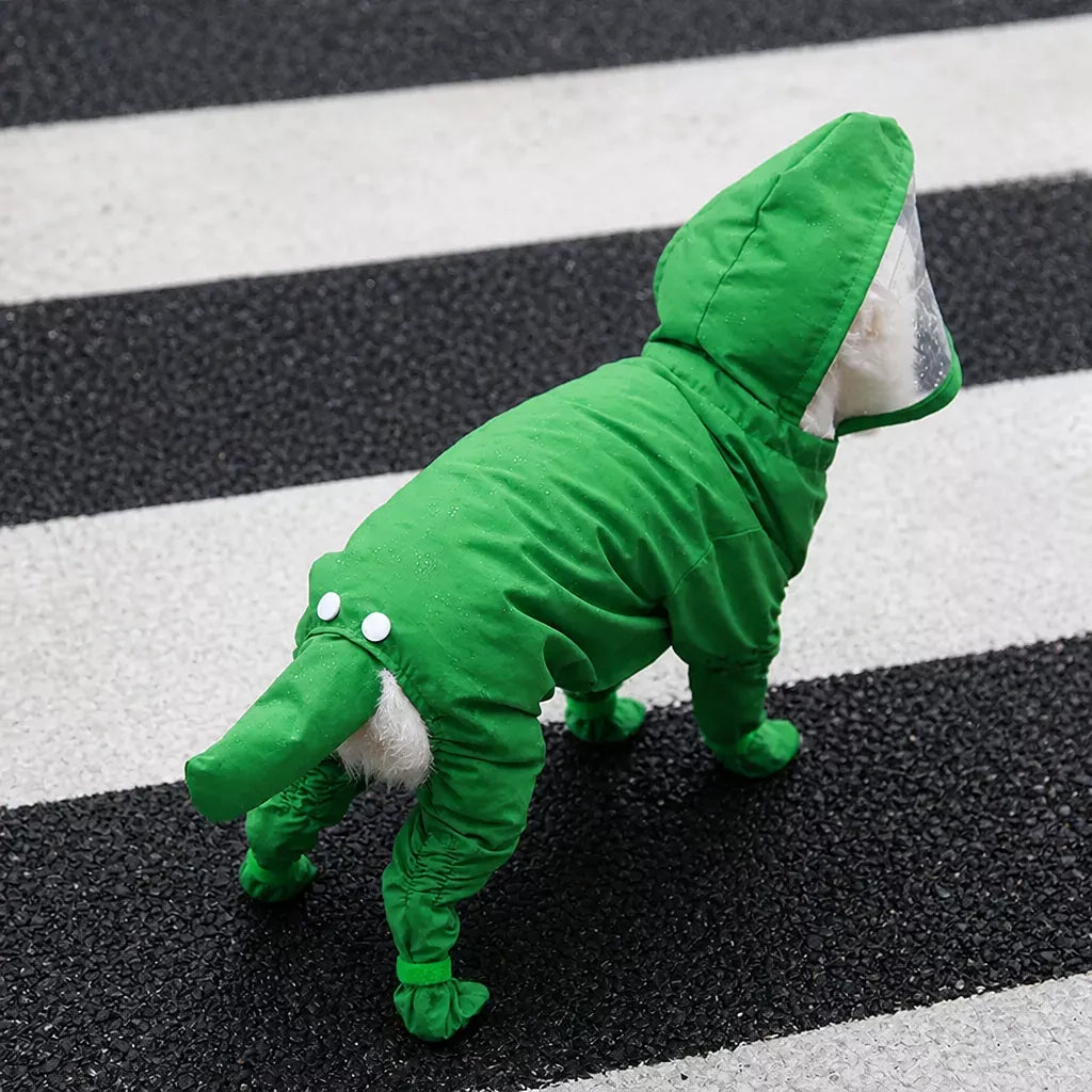 Waterproof Full-Coverage Raincoat with Leg Coverage for Small Dogs