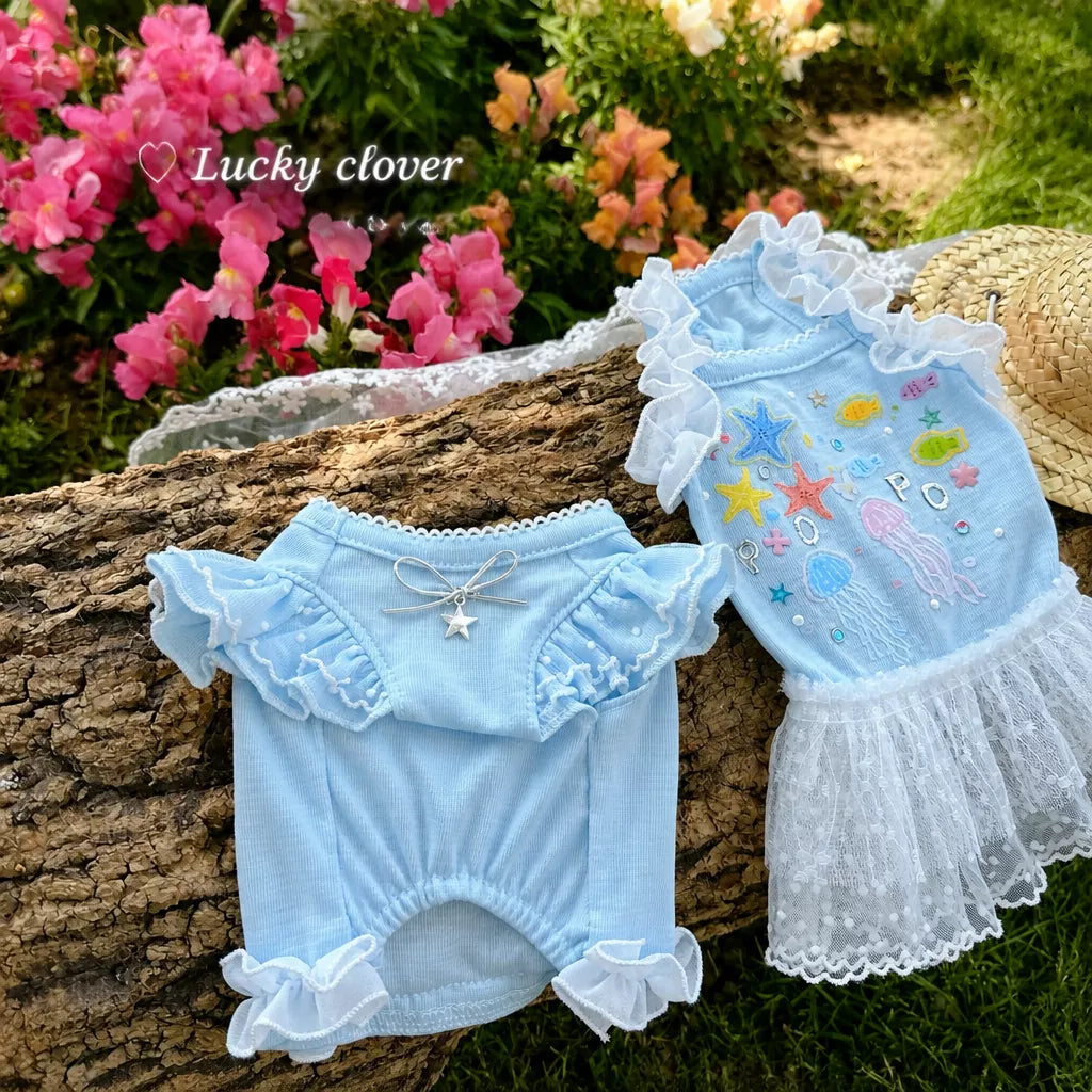 Ocean-Inspired Warm-Weather Tank Top for Cats and Dogs