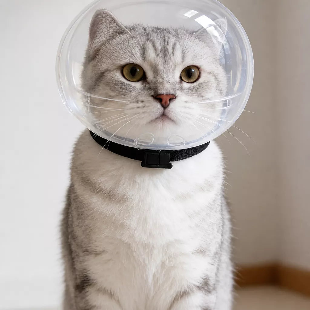 Clear Plastic Pet Recovery Cone for Cats
