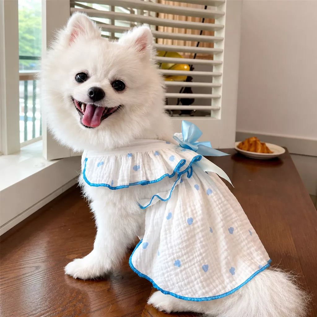 Lightweight Cotton Pet Dress for Small Dogs and Cats