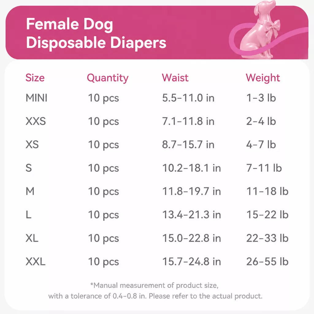 Dog Diaper Pants for Male and Female Dogs