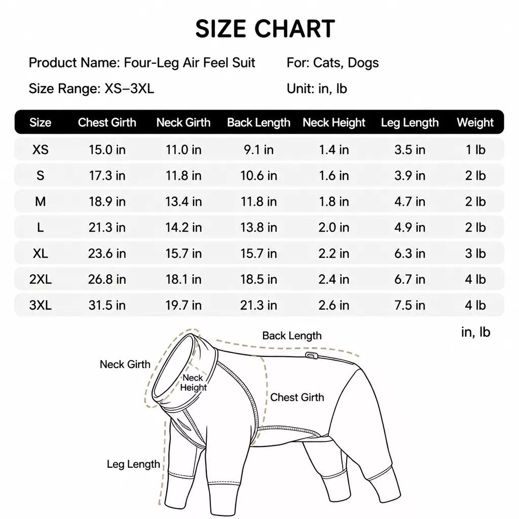 Lightweight Four-Legged Dog Summer Shirt