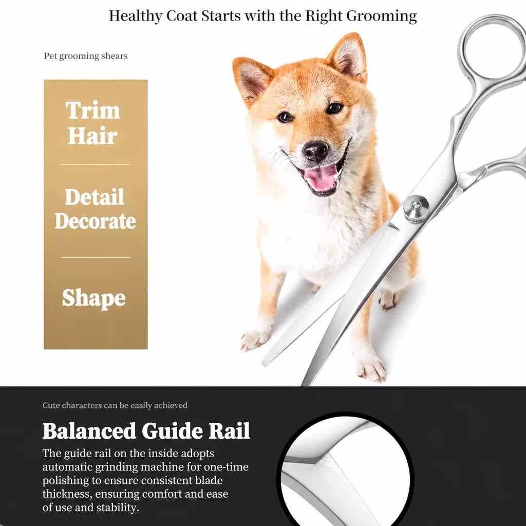 Stainless Steel Pet Grooming Scissors & Comb Set