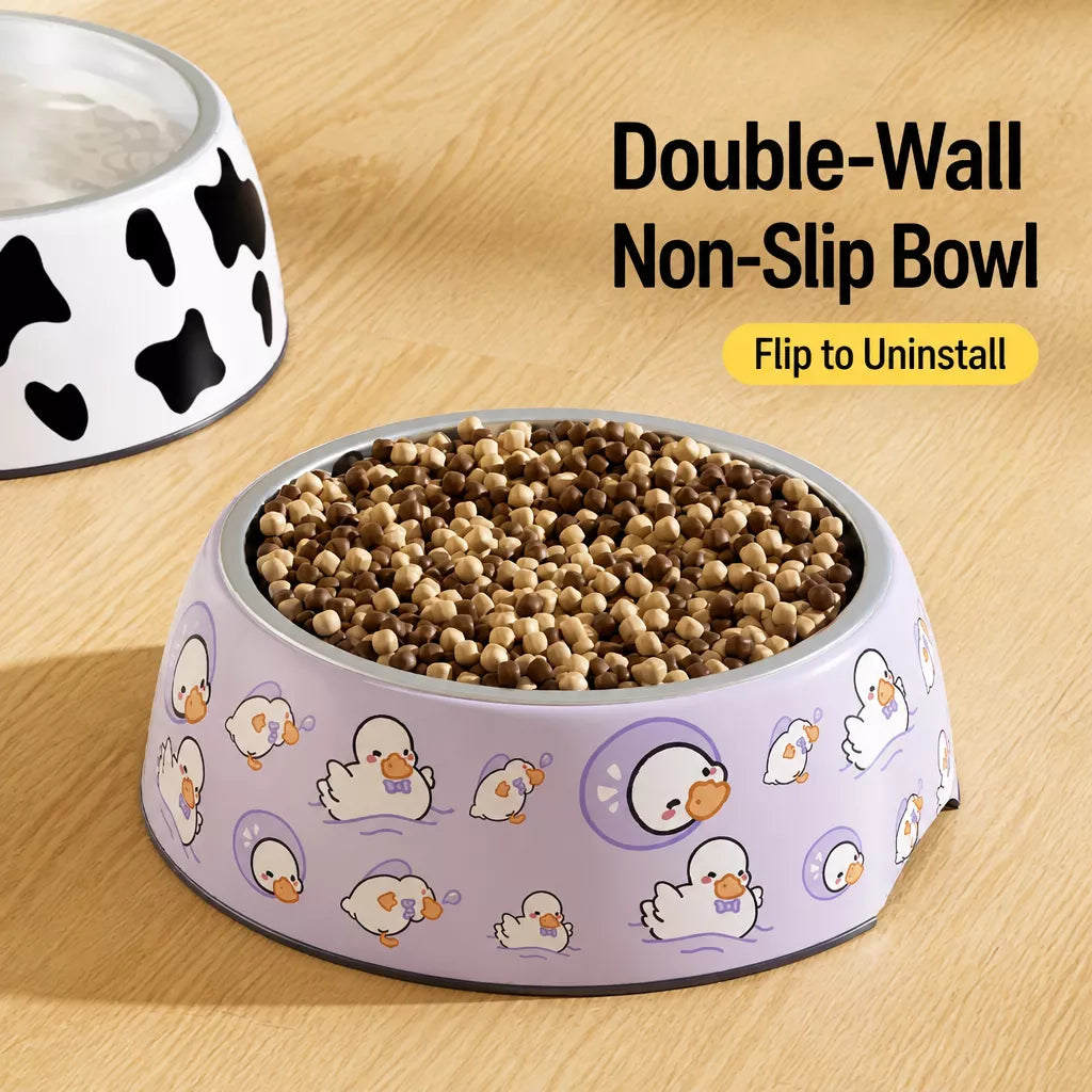 Tip-Resistant Stainless Steel Pet Bowl for Dogs and Cats