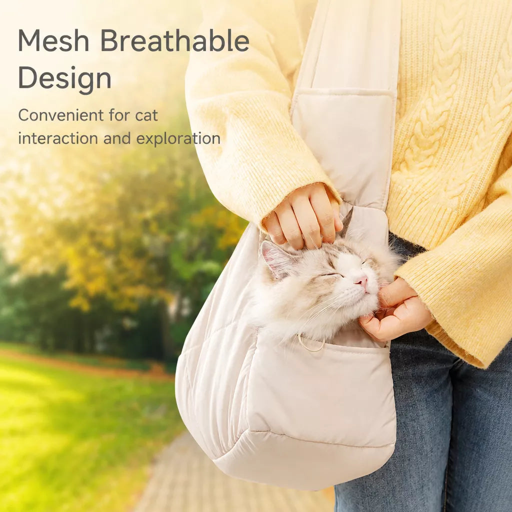 Nylon Pet Carrier Bag with Breathable Mesh for Cats & Dogs