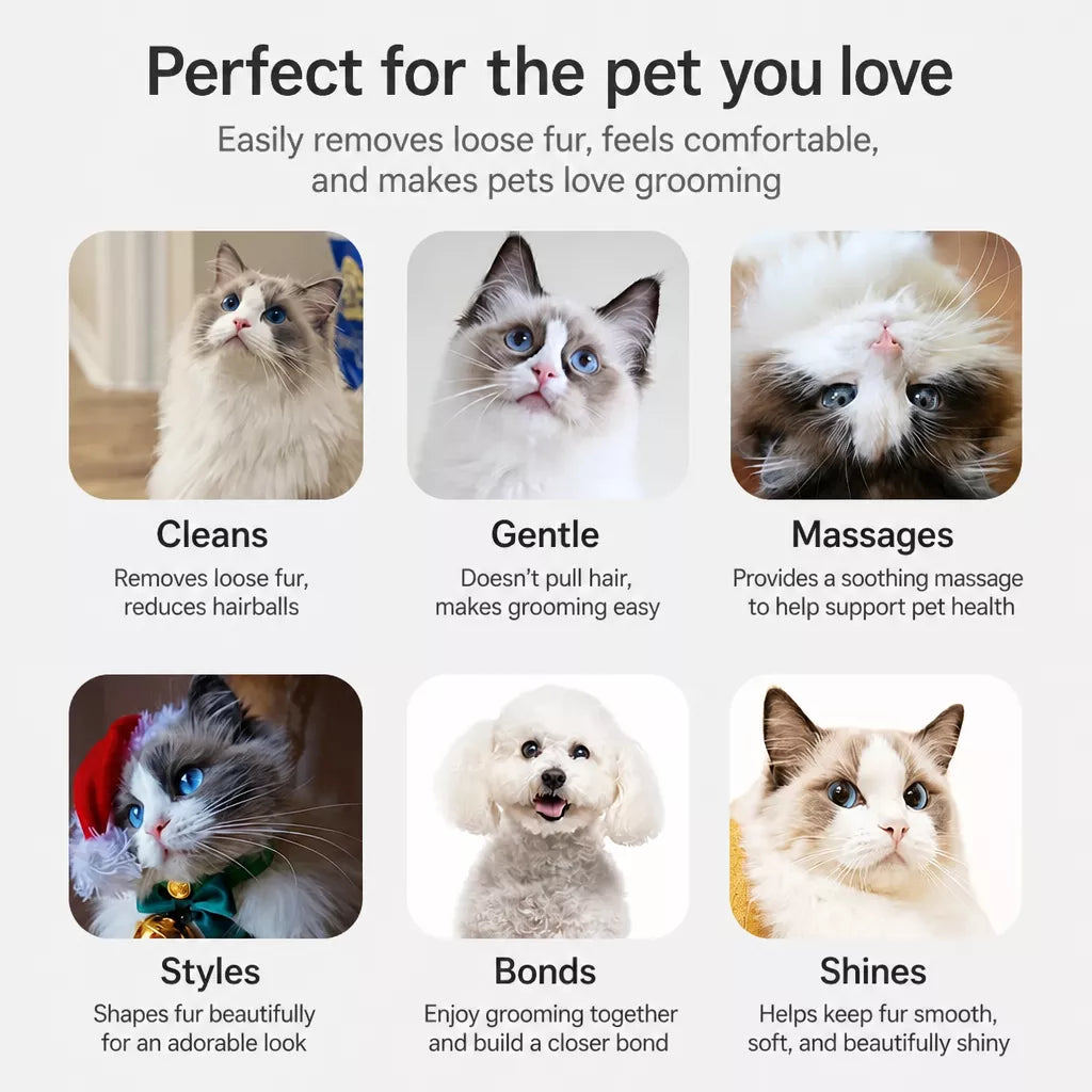 Dog & Cat Grooming Comb with Comb Cleaner