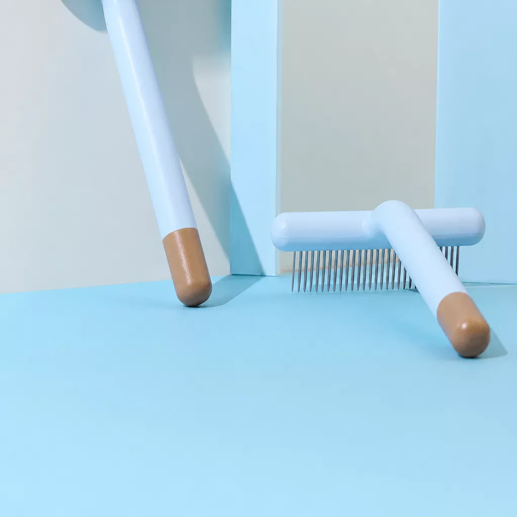 Long- and Short-Tooth Pet Rake Comb for Dogs and Cats