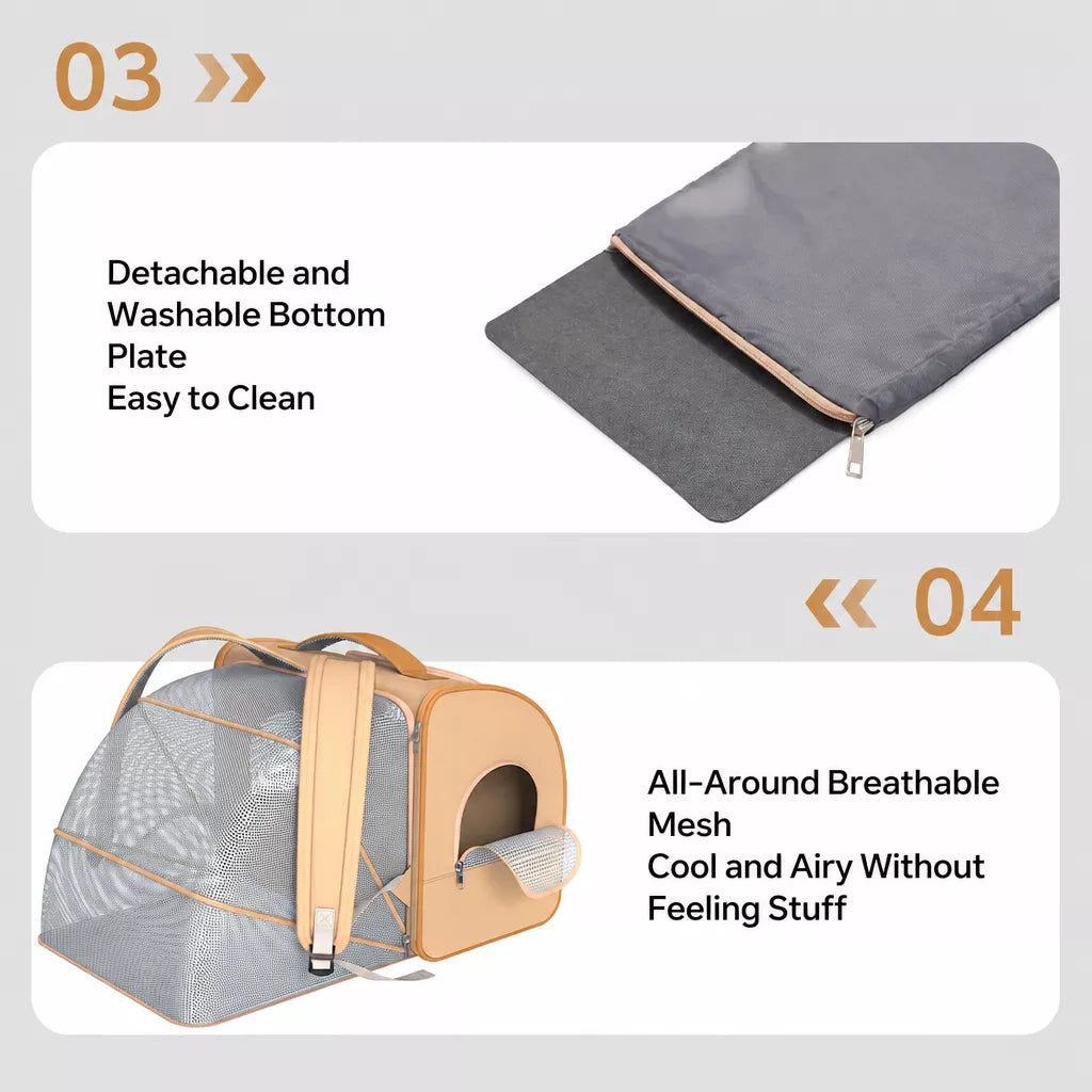 Expandable Pet Carrier Backpack for Pets Up to 16 lb